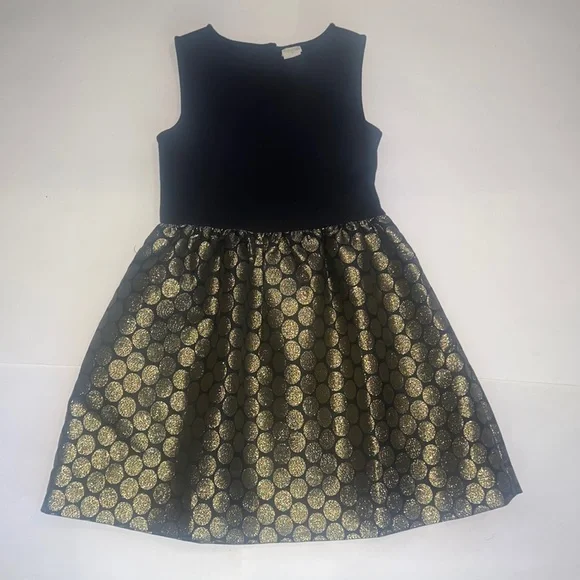 Crewcuts | Dresses | Crew Cuts Holiday Dress Black And Gold | Poshmark